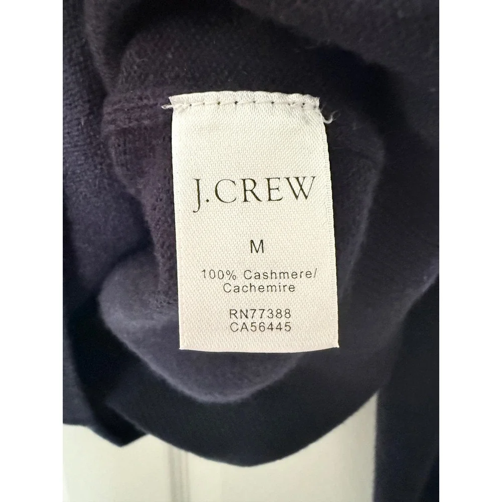 J. Crew Italian Cashmere V-Neck Sweater Black Medium 100% Cashmere